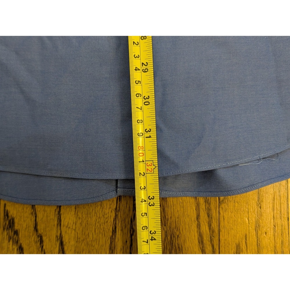 Brooks Brothers Traditional Fit Non-Iron Dress Shirt Blue Men's 17 1/2 35 Cotton - Picture 4 of 7